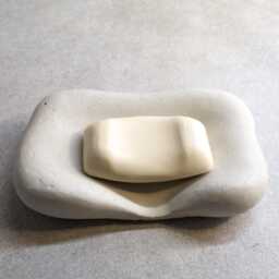 Concrete Organic Soap Dish, Natural Stone Form, Asymmetrical - thumbnail 4