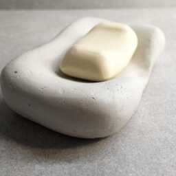 Concrete Organic Soap Dish, Natural Stone Form, Asymmetrical - thumbnail 2