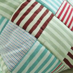 Patchwork Quilted Pillow Cover Modern Striped Throw Cushion, 16 - thumbnail 4