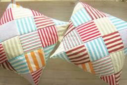 Patchwork Quilted Pillow Cover Modern Striped Throw Cushion, 16 - thumbnail 1