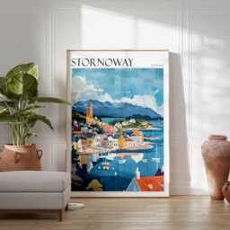 stornoway Scotland Travel Poster Isle Of Lewis Art Print - thumbnail 2