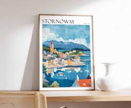 stornoway Scotland Travel Poster Isle Of Lewis Art Print - thumbnail 1