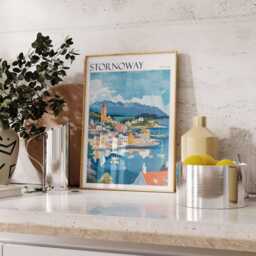 stornoway Scotland Travel Poster Isle Of Lewis Art Print - thumbnail 3