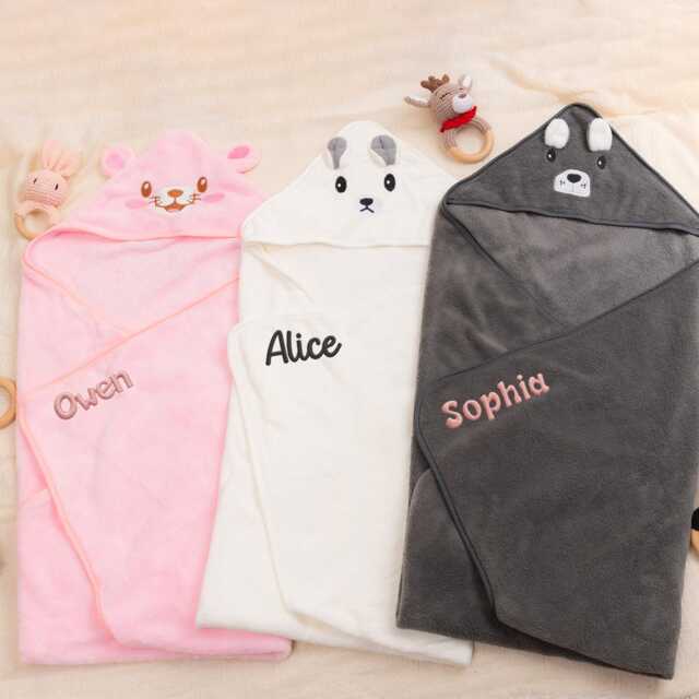 Custom Baby Towel With Name, Christmas Gift, Soft Hooded For Newborn, Easter Or First Birthday Present, Personalized Keepsake - image 1