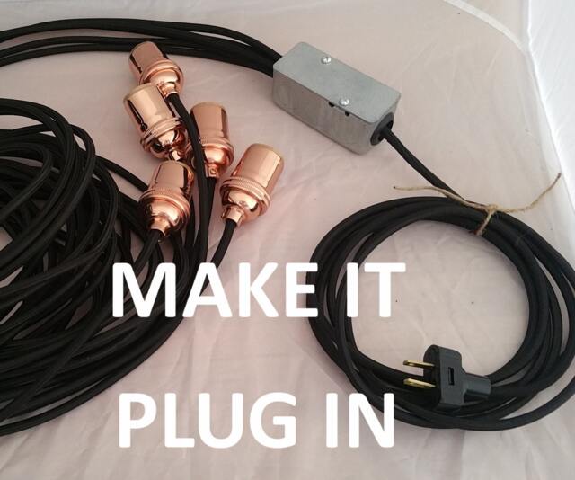 Plug in Cluster - Add On Make A Plug Chandelier Box With Outlet Cord Custom Handmade - image 1