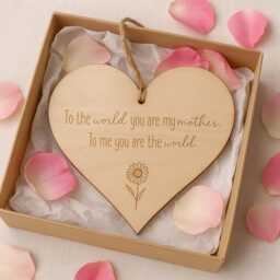Personalised Mum Engraved Wooden Heart - Mother's Day Gift - thumbnail 2