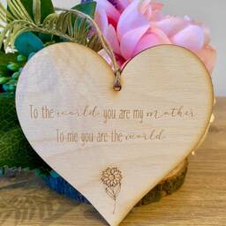 Personalised Mum Engraved Wooden Heart - Mother's Day Gift - thumbnail 3