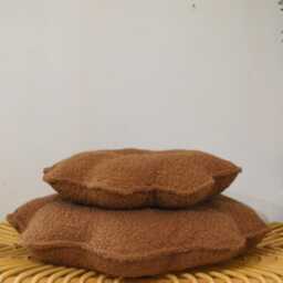 Round Flower Cushion - Handmade in France Boucl?? Fabric - thumbnail 4
