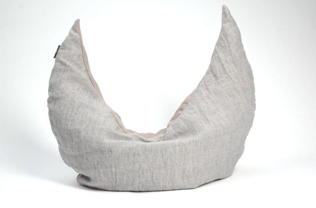 Half Moon Buckwheat Pillow Neck Support Sleep Ortopedic Buckwheat Striped Linen Organic Natural - image 1