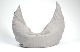 Half Moon Buckwheat Pillow Neck Support Sleep Ortopedic Buckwheat Striped Linen Organic Natural - thumbnail 1