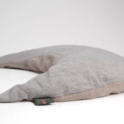 Half Moon Buckwheat Pillow Neck Support Sleep Ortopedic Buckwheat Striped Linen Organic Natural - thumbnail 3