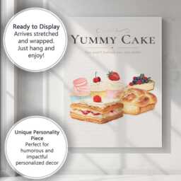 Assorted Sweet Bakery Desserts Cake Pastry Illustration Canvas Wall Art Print Decor Picture Ready To Hang - thumbnail 3