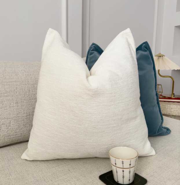 Teddy Velvet White Cushion Cover Decorative Throw Pillow Cover, - All Sizes - image 1