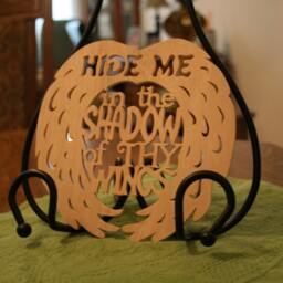 Hide Me in The Shadow Of Thy Wings - Wooden Religious Wall Hanging - thumbnail 2