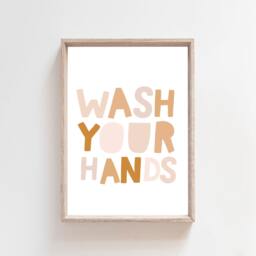 Set Of 3 Bathroom Prints, Wash Your Hands Print, Brush Teeth Hang Towel Kids Playroom Wall Art - thumbnail 3