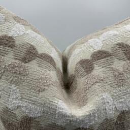Beige Chenille Pillow Cover, Brown Circle Pattern, Textured Throw Pillow, 20x20 - thumbnail 3