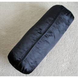 Satin Bolster Pillow Cover 6x16 Black Neck Roll Cylinder Round Scatter Throw Cushion Sham Case Pillowcase - thumbnail 4