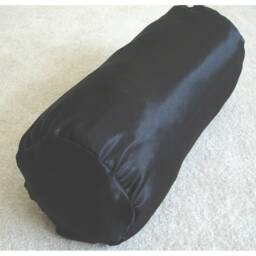 Satin Bolster Pillow Cover 6x16 Black Neck Roll Cylinder Round Scatter Throw Cushion Sham Case Pillowcase - thumbnail 2