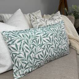 "Decorative Cushion Cover, Green Leaf Design Pillow Scatter Sofa Cover 12"" X 20" - thumbnail 1