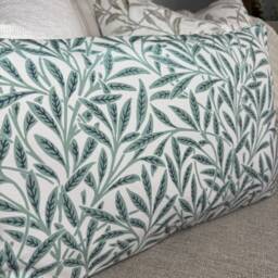 "Decorative Cushion Cover, Green Leaf Design Pillow Scatter Sofa Cover 12"" X 20" - thumbnail 3