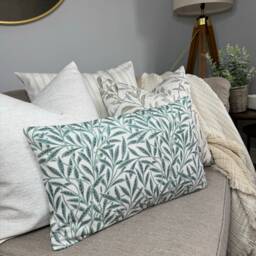 "Decorative Cushion Cover, Green Leaf Design Pillow Scatter Sofa Cover 12"" X 20" - thumbnail 4