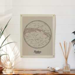 Northern Hemisphere Star Map Felt Poster Banner Print - Boreal Chart, Vintage Constellation Print, Celestial Wall Art, Astronomy Decor - thumbnail 2