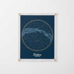 Northern Hemisphere Star Map Felt Poster Banner Print - Boreal Chart, Vintage Constellation Print, Celestial Wall Art, Astronomy Decor - thumbnail 3