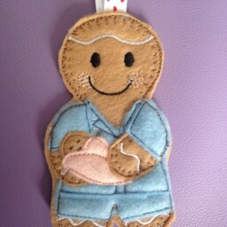 Midwife/Matron Delivery Nurse Gingerbread Man Tree Decoration, Doula Ornament, Home Decor, Felt Christmas Decoration - thumbnail 2