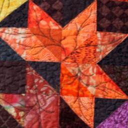Quilted Autumn Leaves Pillow Cover, Brown, Orange, Red, Gold, Cotton Patchwork With Gold Binding, Throw Pillow, Cover Only - thumbnail 2