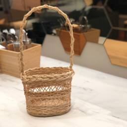 Wine Rack Basket For Gift Made Of Rattan Kitchen Storage For 2 Bottle - thumbnail 2