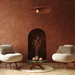 Handmade Terracotta Pendant Light Rustic Wabi Sabi Ceramic Ceiling Lamp - thumbnail 2