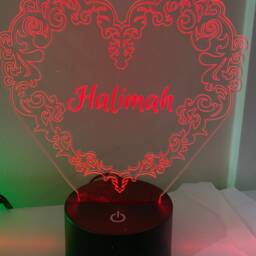 Heart Shape 3D Illusion Smart App Control Night Light Bluetooth, Music, 7&16M Color Mobile App, Made in UK - thumbnail 2