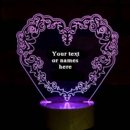 Heart Shape 3D Illusion Smart App Control Night Light Bluetooth, Music, 7&16M Color Mobile App, Made in UK - thumbnail 3