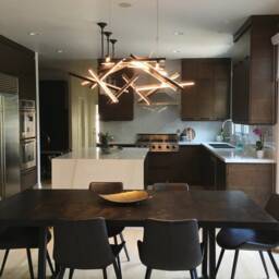 Wooden Suspension Chandelier, Handcrafted Art Hanging Lamp Lightning, Dining Room Farmhouse Pendant Light, Japandi Lighting, Interstellar Xl - thumbnail 3