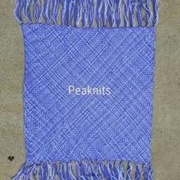 Baby Blanket, Hand Woven - Purple & White in Continuous Weave With Fringe, Travel Small, Acrylic, Machine Wash Dry - thumbnail 2