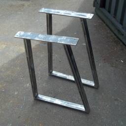 2 Trapezium Box Section Retro Industrial Steel Metal Dining Table Coffee Bench Legs Desk Breakfast Bar Many Sizes Per Pair - thumbnail 3