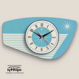 Mid Century Modern Royalexe Laminate Wall Clock - Radio Grill Design, 12 Colours - thumbnail 4
