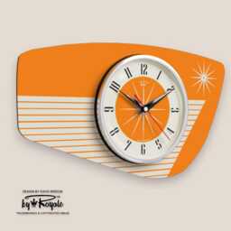 Mid Century Modern Royalexe Laminate Wall Clock - Radio Grill Design, 12 Colours - thumbnail 2