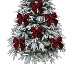 Luxurious Limited Edition Burgundy Velvet Tie On Christmas Tree Bows 5.5 Inches Wide 1/3 Or 6 Packs - thumbnail 4