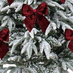Luxurious Limited Edition Burgundy Velvet Tie On Christmas Tree Bows 5.5 Inches Wide 1/3 Or 6 Packs - thumbnail 3