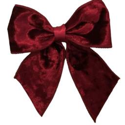 Luxurious Limited Edition Burgundy Velvet Tie On Christmas Tree Bows 5.5 Inches Wide 1/3 Or 6 Packs - thumbnail 2