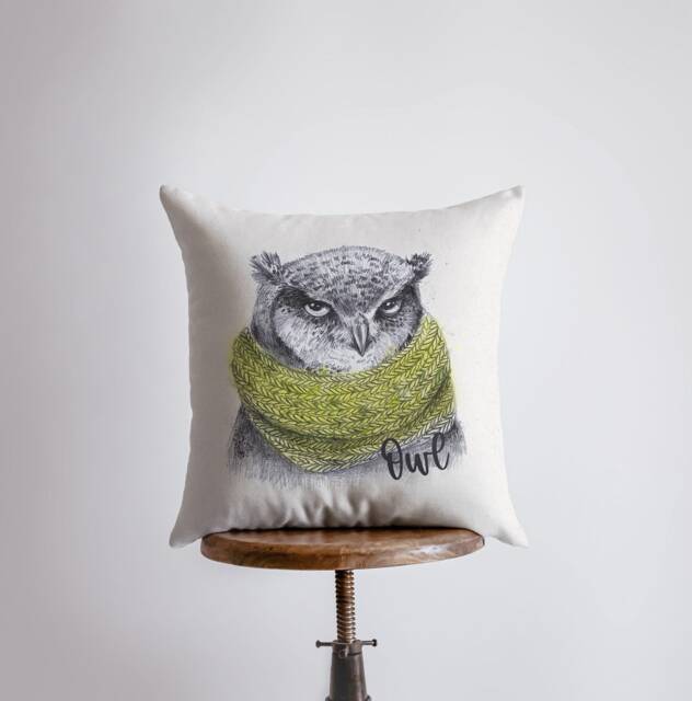 Barn Owl - Pillow Cover Drawing Of An Throw Home Decor Wilderness Print Nature Inspired Modern Farmhouse Bird - image 1