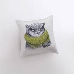Barn Owl - Pillow Cover Drawing Of An Throw Home Decor Wilderness Print Nature Inspired Modern Farmhouse Bird - thumbnail 3
