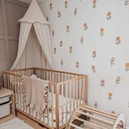 Boho Flower Nursery Wall Stickers, Pastel Floral Decals - thumbnail 3