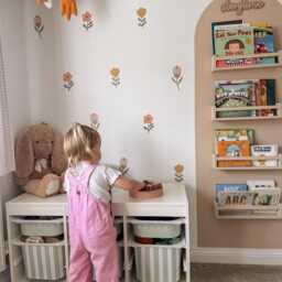 Boho Flower Nursery Wall Stickers, Pastel Floral Decals - thumbnail 2