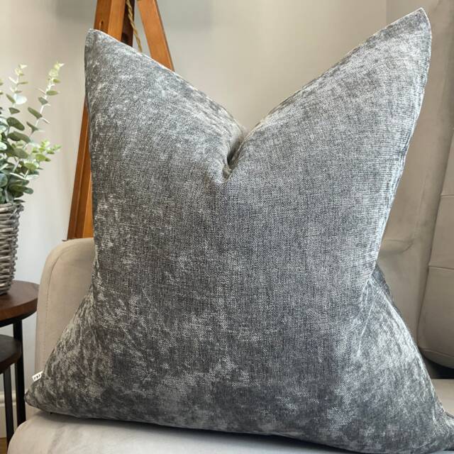 Rothko John Lewis & Partners Fabric, Steel Grey Cushion Cover For Sofa, Chenille Furnishing Fabric , Double Sided Pillow - image 1