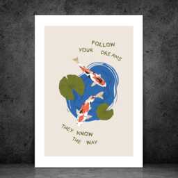 Follow Your Dreams They Know The Way - Wall Print Abstract Quote Gift Idea Bespoke Poster A5 A4 A3 Framed Or Unframed - thumbnail 2