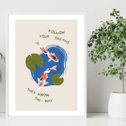Follow Your Dreams They Know The Way - Wall Print Abstract Quote Gift Idea Bespoke Poster A5 A4 A3 Framed Or Unframed - thumbnail 4