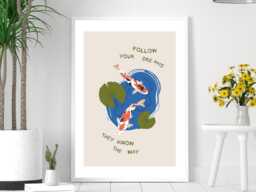 Follow Your Dreams They Know The Way - Wall Print Abstract Quote Gift Idea Bespoke Poster A5 A4 A3 Framed Or Unframed - thumbnail 1