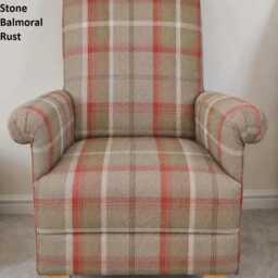 Handcrafted Tartan Children's Armchair Balmoral Fabric Grey Pink Purple Kids Boys Girls Chair Ochre Blue Natural Red Gingham Check Mulberry - thumbnail 4
